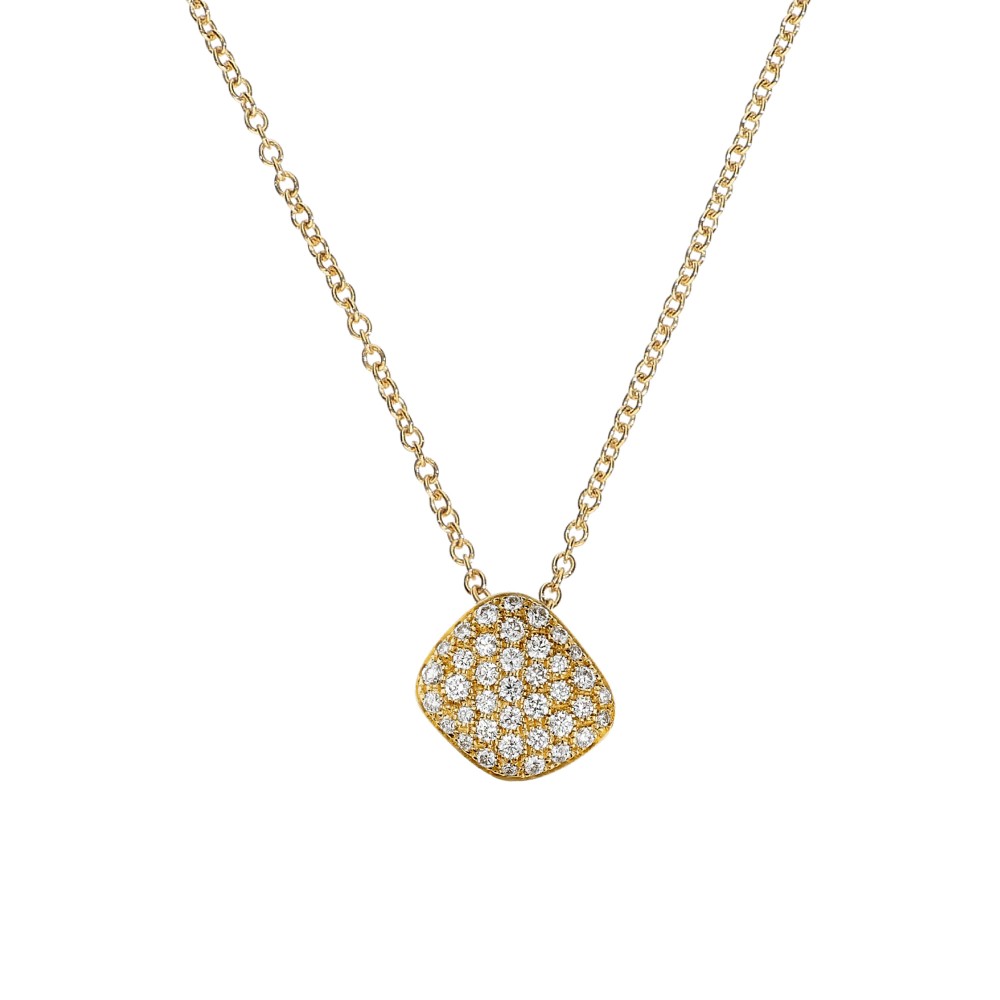 18K Pave Diamond Pendant Necklace