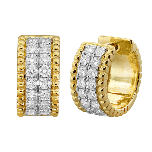 18K Yellow Gold Diamond Earring