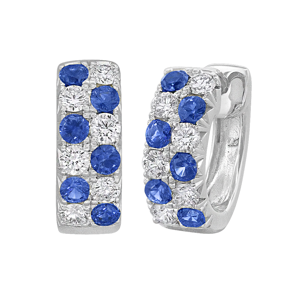 18K White Gold Sapphire Earring