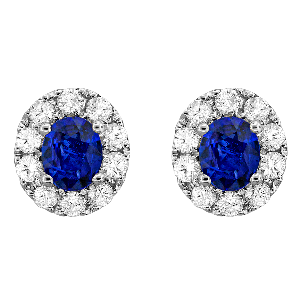 18K White Gold Sapphire Earring