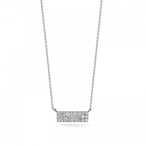 14K White Gold Sylvie Rose Large Diamond Bar Necklace