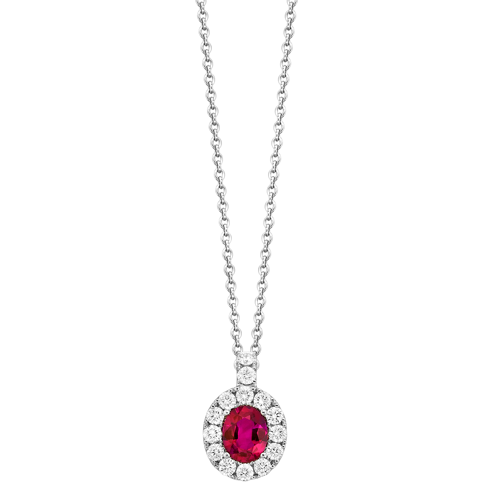 18K Diamond And Ruby Pendant