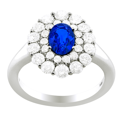 18K White Gold Sapphire Ring