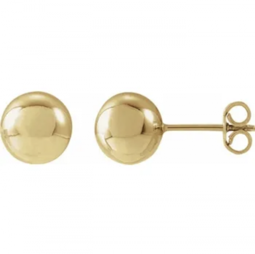 14K Yellow Gold 8mm Ball Stud Earrings