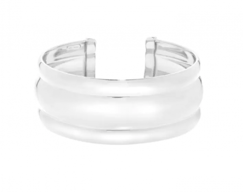 Sterling Silver Bold Ribbed Cuff Bangle