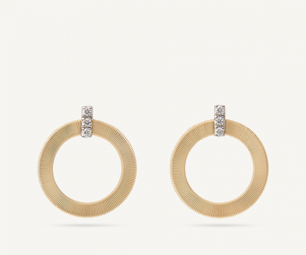 18k Diamond Circular Earrings