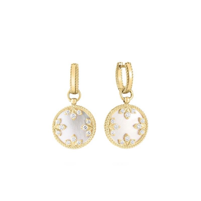 18K Yellow Gold Venetian Princess Medallion Earrings