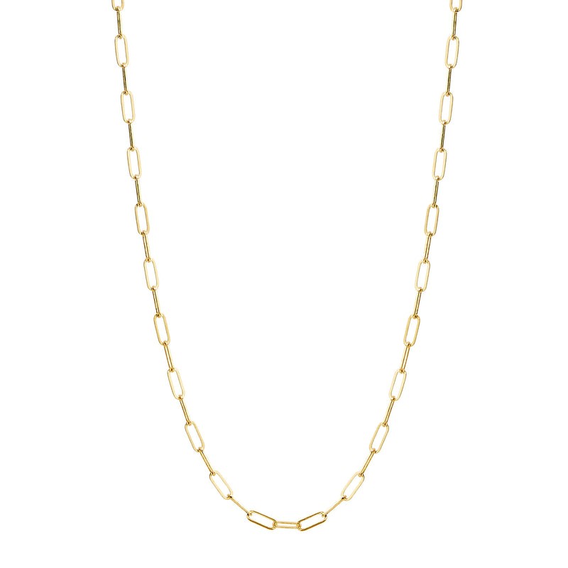 Syna 18K Yellow Gold Solid Paperclip Chain Necklace By Syna