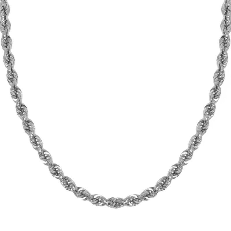 14K White Gold Rope Chain By PD Collection