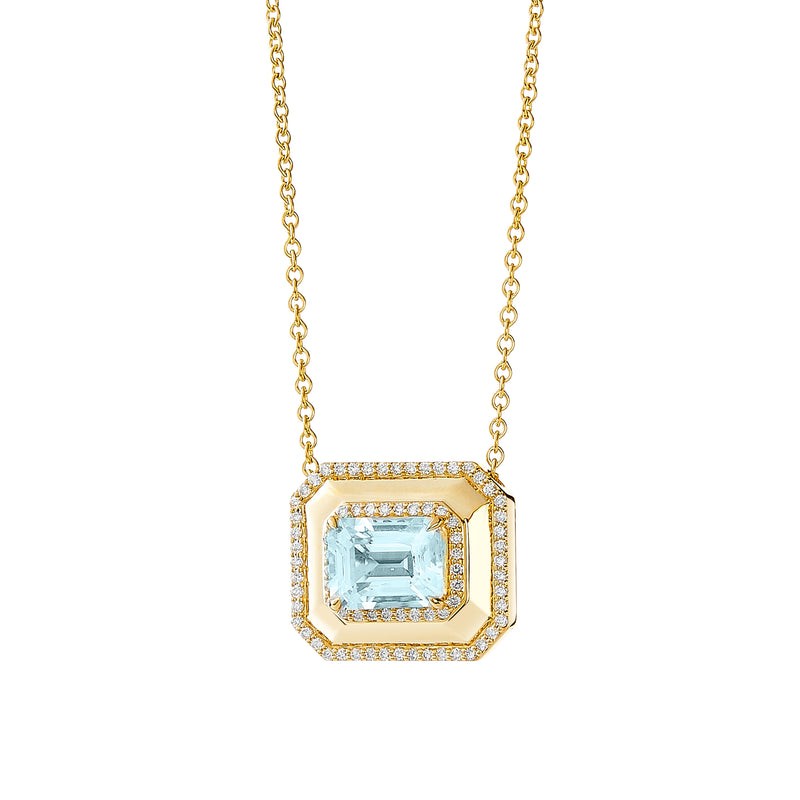 Syna 18K Yellow Gold Geometrix Emerald Shape Pendant Necklace By Syna