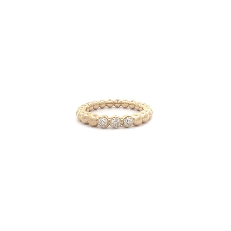 14K Yellow Gold Graduated Beaded Band