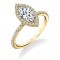 Marquise Cut Classic Halo Engagement Ring - Vivian