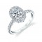 Oval Cut Halo Engagement Ring - Jillian