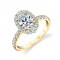 Oval Cut Halo Engagement Ring - Jillian