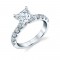 Princess Cut Classic Wide Band Engagement Ring - Aloria