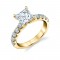 Princess Cut Classic Wide Band Engagement Ring - Aloria