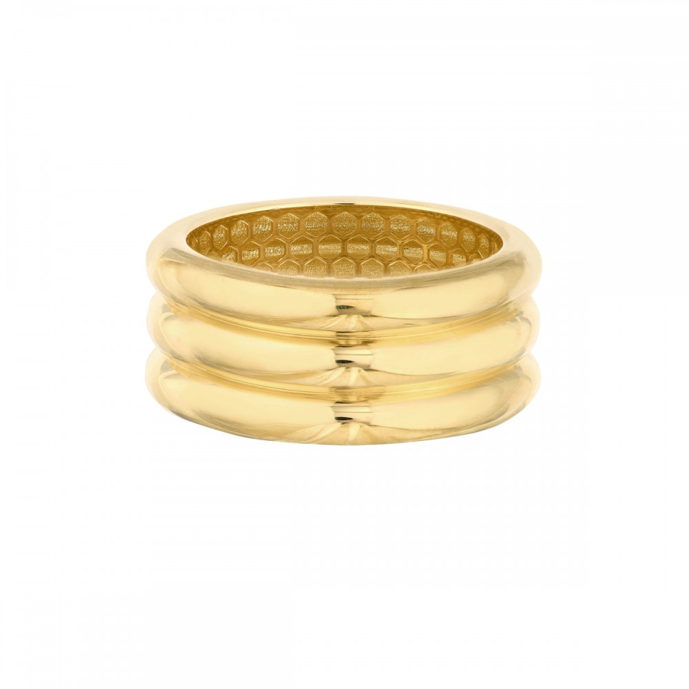 14k Triple Ridge Band Ring