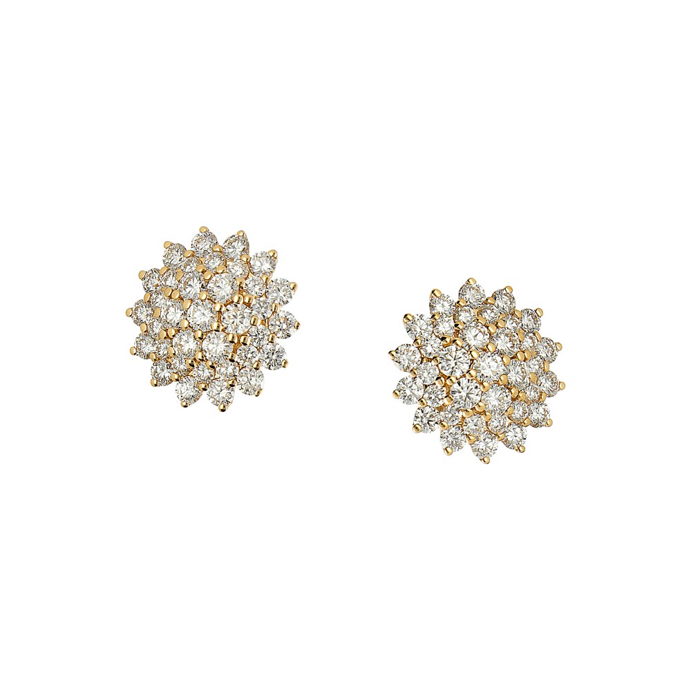 18K Diamond Starburst Stud Earrings