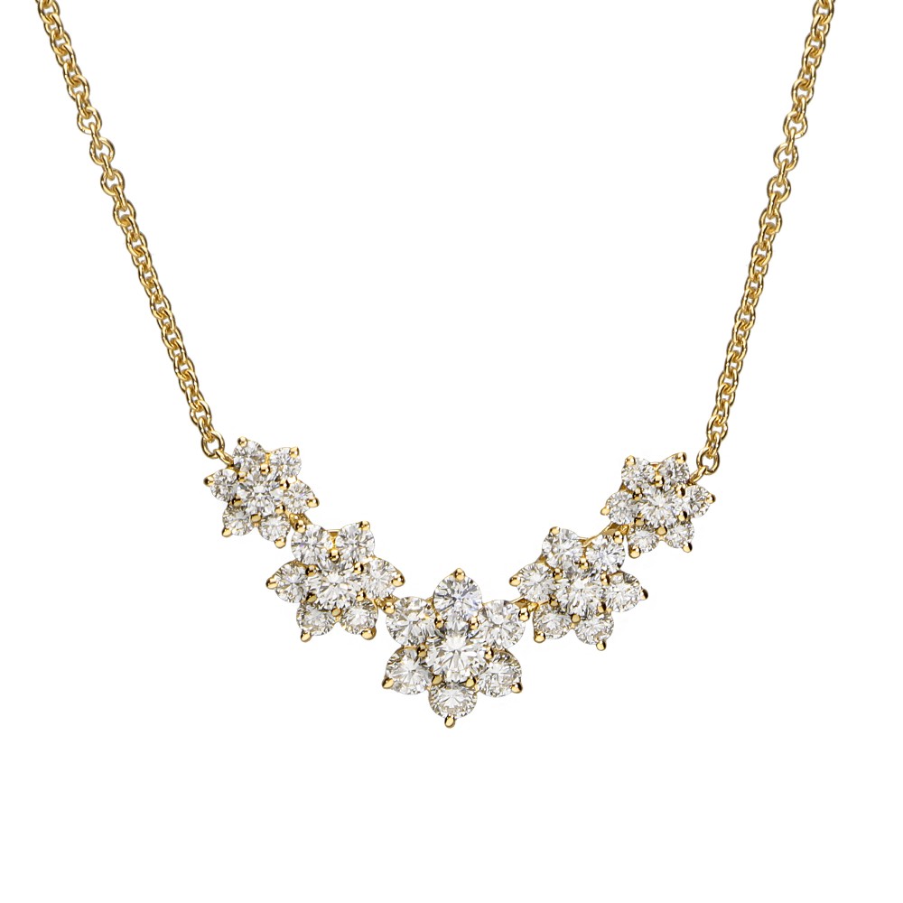 18K Diamond Starburst Pendant Necklace