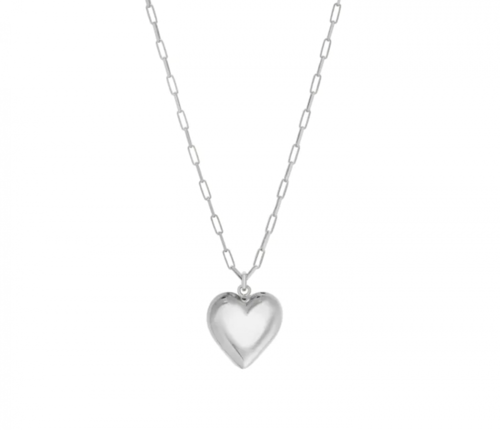 Sterling Silver Puffed Heart Pendant