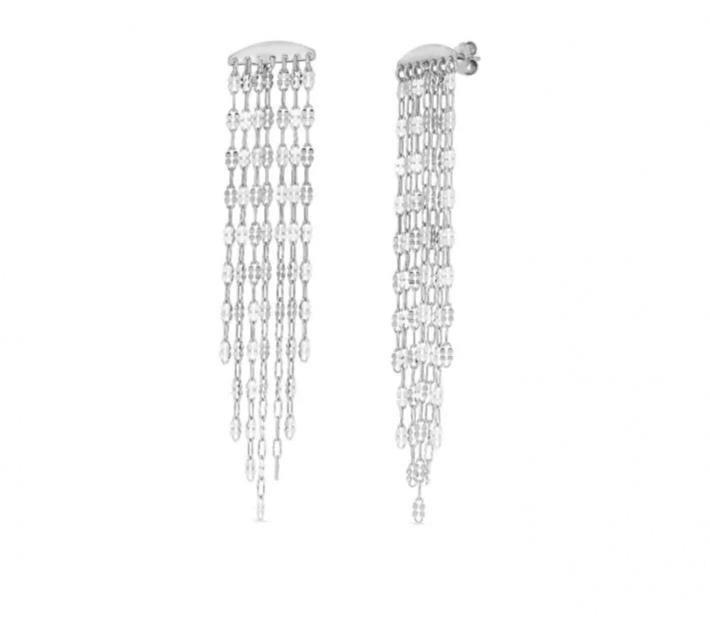 Sterling Silver Mariner Chain Drop Stud Earring