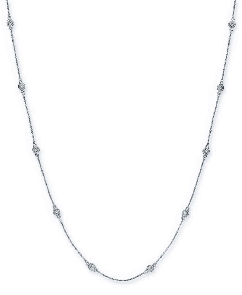 14k Diamond By The Yard Necklace