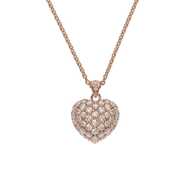 Leo Pizzo 18K White Gold Necklace with Diamond Heart Pendant