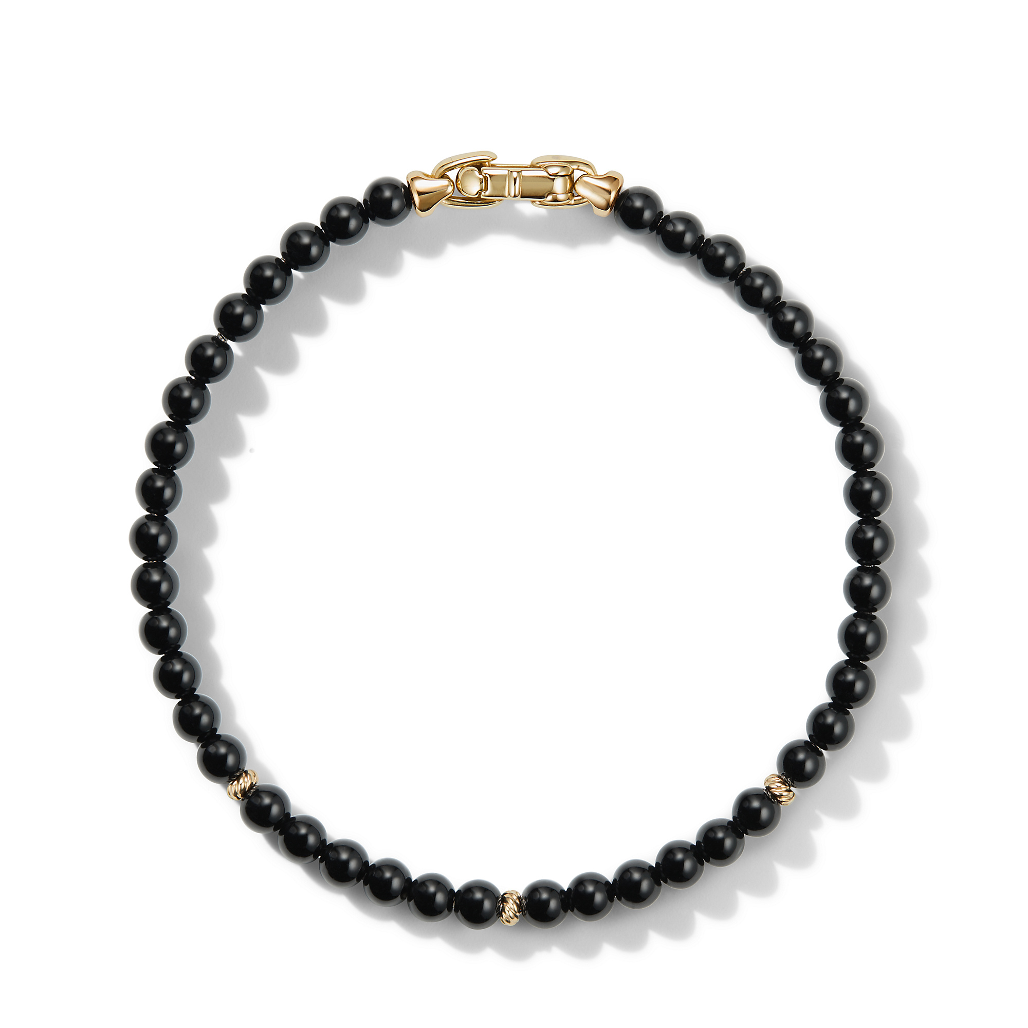 Spiritual Beads Bracelet with Black Onyx and 14K Yellow Gold - B17048 ...