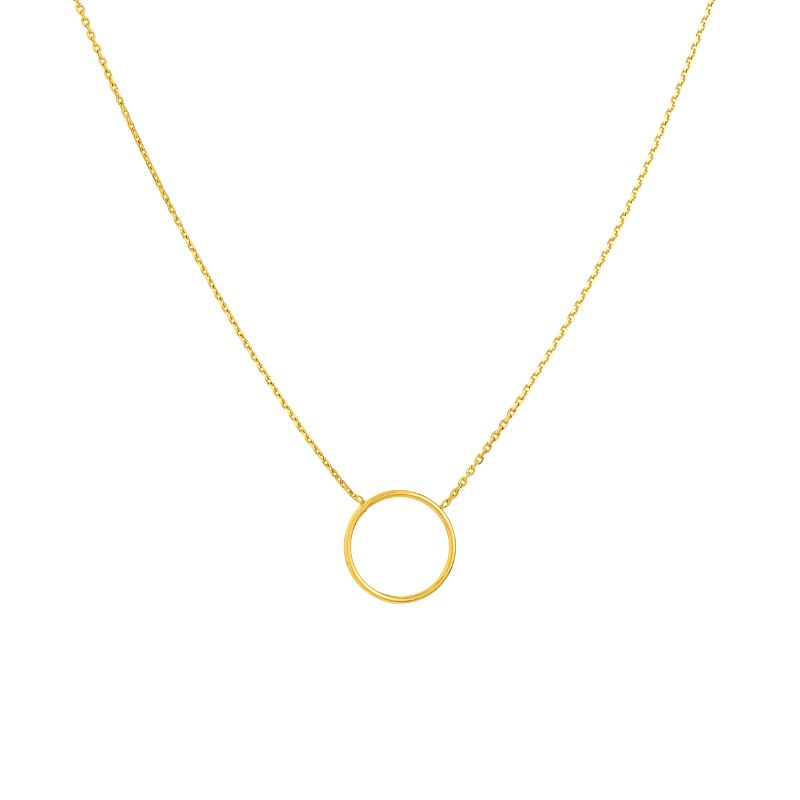 14K Yellow Gold Open Circle Necklace By PD Collection - MID-MF027899-14Y