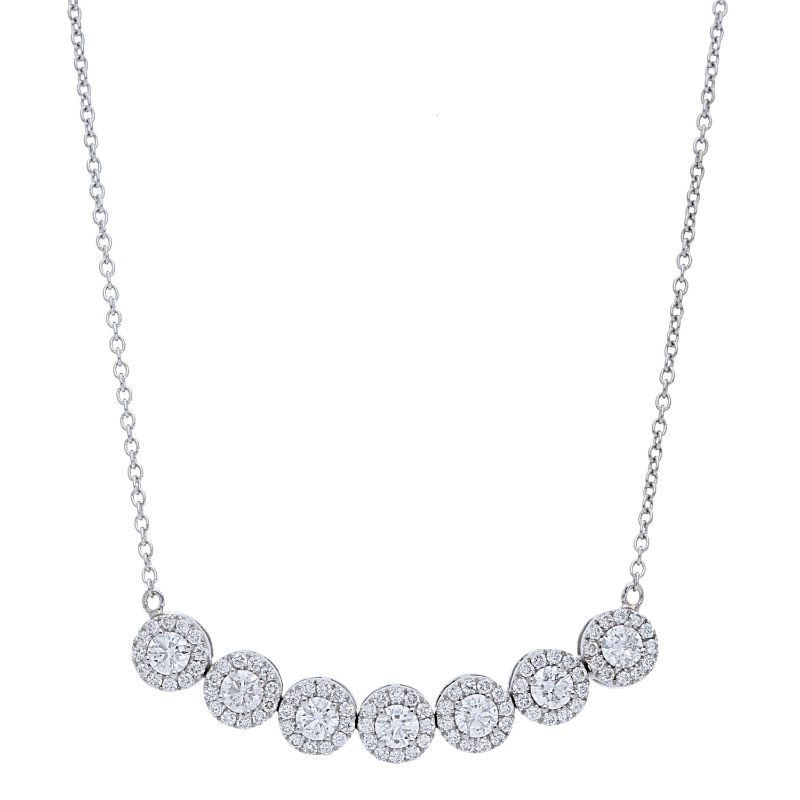 Pd Collection White Gold 5 Stone Diamond Necklace Pdbs Np20 022b